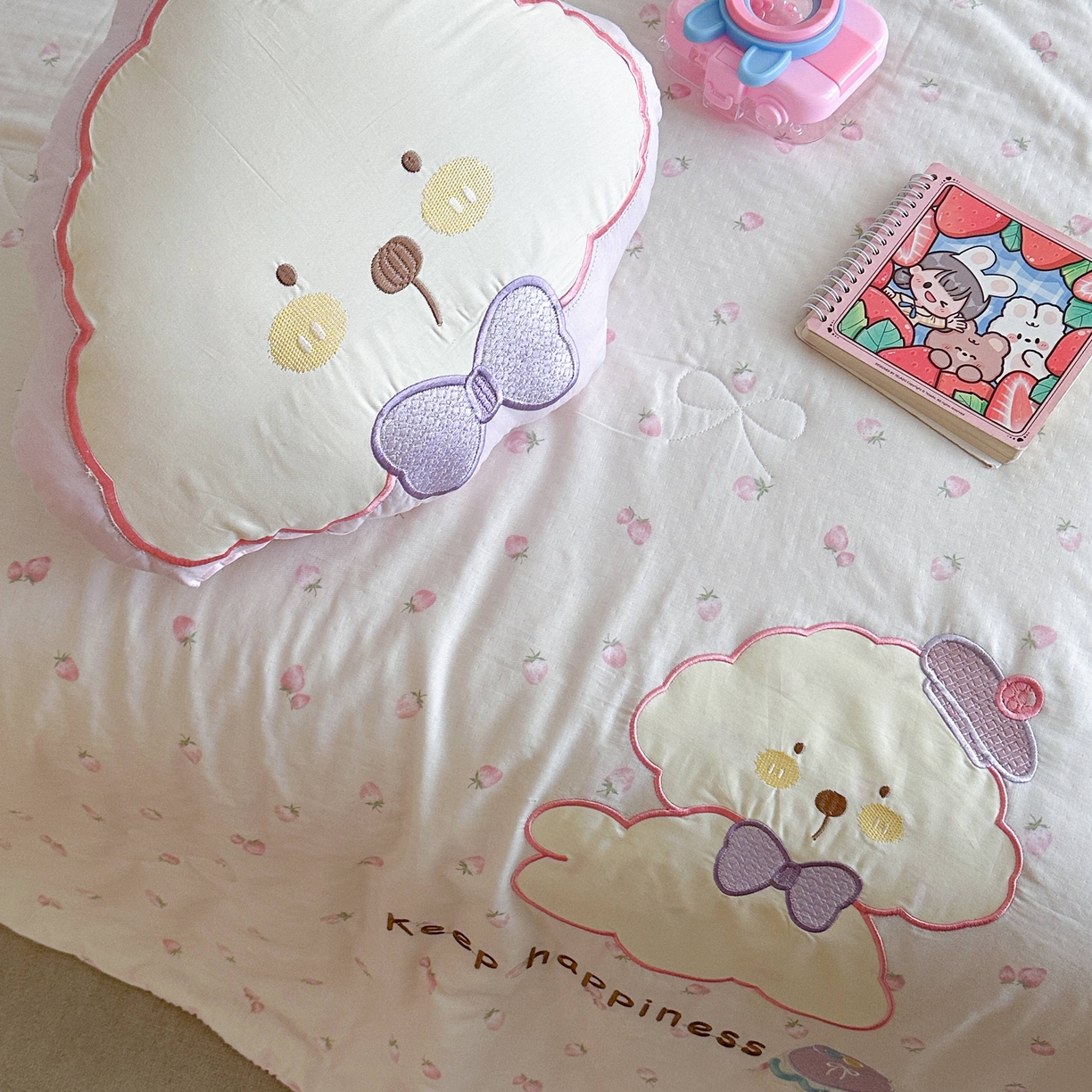 91家纺网 家纺一手货源 找家纺 觅糖家纺 2025春夏新款全棉双层纱夏被夏凉被空调被 糖果狗