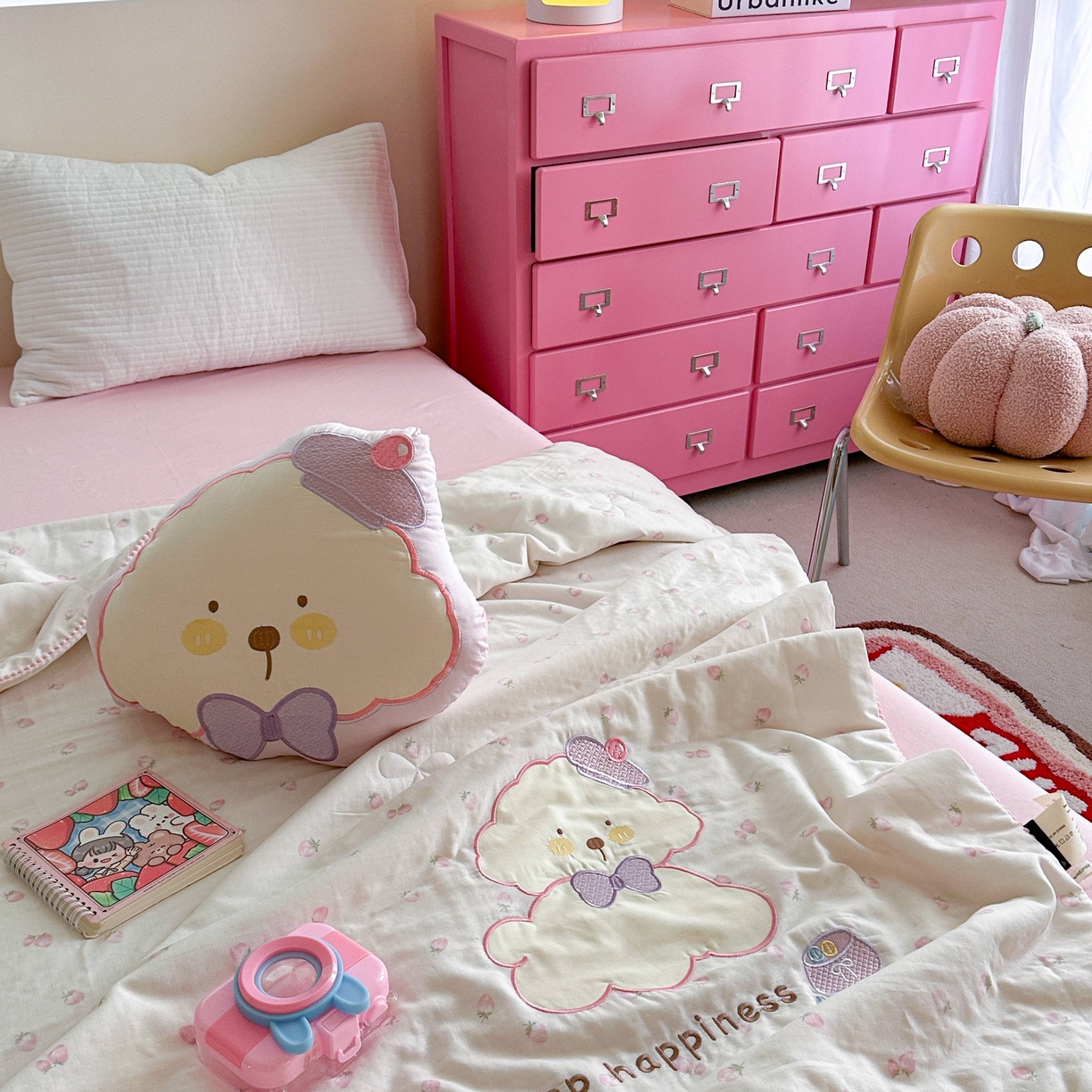 91家纺网 家纺一手货源 找家纺 觅糖家纺 2025春夏新款全棉双层纱夏被夏凉被空调被 糖果狗