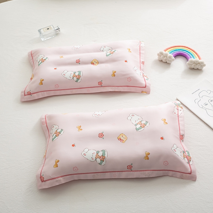 91家纺网 家纺一手货源 找家纺 萌番宝 2025新款A类卡通莱赛尔天丝枕套50支儿童冰丝枕罩乳胶单枕套枕套单件 团宝