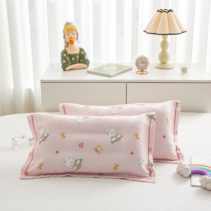 91家纺网 家纺一手货源 找家纺 萌番宝 2025新款A类卡通莱赛尔天丝枕套50支儿童冰丝枕罩乳胶单枕套枕套单件 团宝