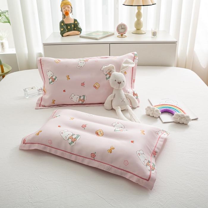 91家纺网 家纺一手货源 找家纺 萌番宝 2025新款A类卡通莱赛尔天丝枕套50支儿童冰丝枕罩乳胶单枕套枕套单件 团宝