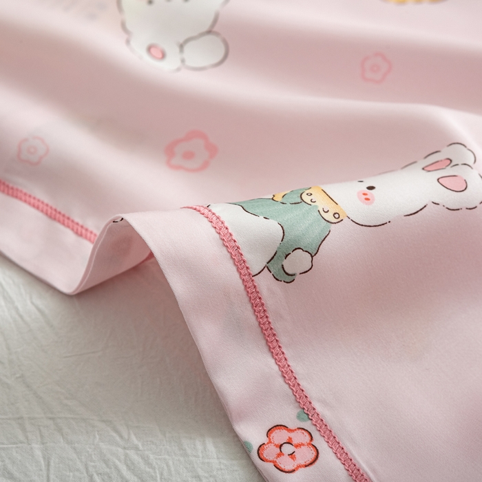 91家纺网 家纺一手货源 找家纺 萌番宝 2025新款A类卡通莱赛尔天丝枕套50支儿童冰丝枕罩乳胶单枕套枕套单件 团宝