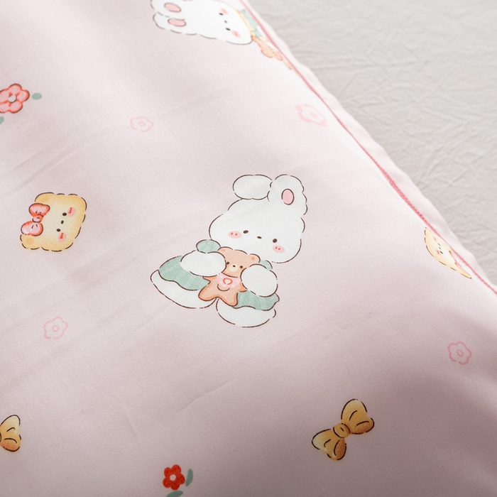 91家纺网 家纺一手货源 找家纺 萌番宝 2025新款A类卡通莱赛尔天丝枕套50支儿童冰丝枕罩乳胶单枕套枕套单件 团宝