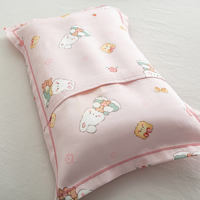 91家纺网 家纺一手货源 找家纺 萌番宝 2025新款A类卡通莱赛尔天丝枕套50支儿童冰丝枕罩乳胶单枕套枕套单件 团宝