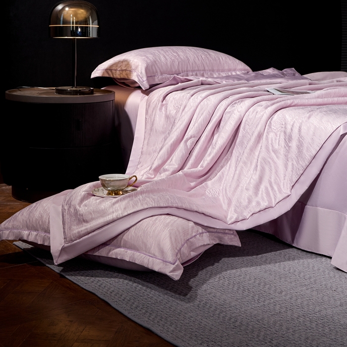 91家纺网 家纺一手货源 找家纺 丽卡家纺 2025新款翡丽天丝提花夏被四件套