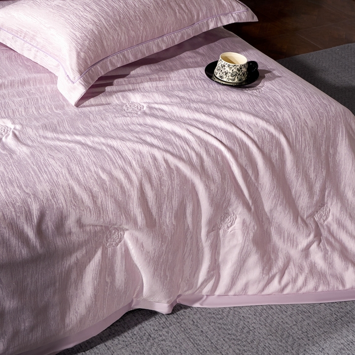 91家纺网 家纺一手货源 找家纺 丽卡家纺 2025新款翡丽天丝提花夏被四件套