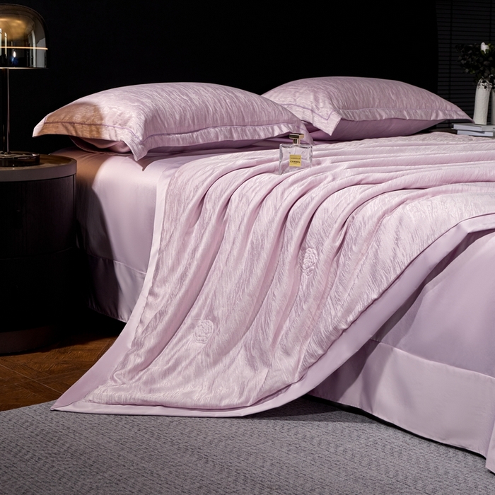 91家纺网 家纺一手货源 找家纺 丽卡家纺 2025新款翡丽天丝提花夏被四件套