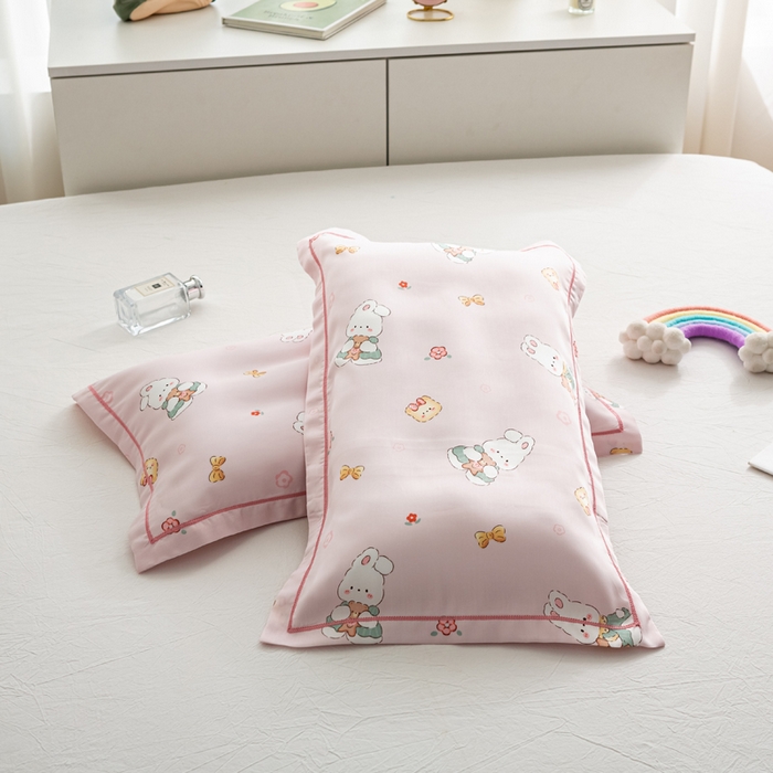 91家纺网 家纺一手货源 找家纺 萌番宝 2025新款A类卡通莱赛尔天丝枕套50支儿童冰丝枕罩乳胶单枕套枕套单件 团宝