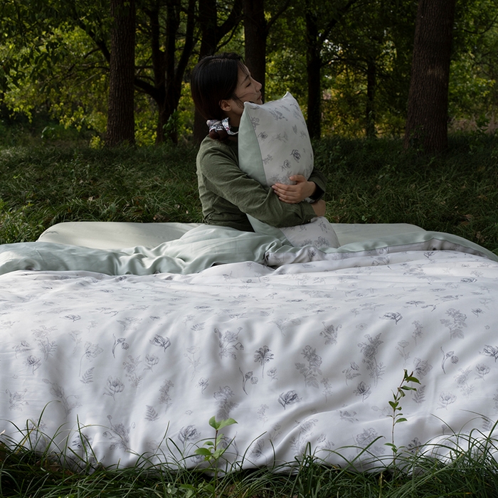 91家纺网 家纺一手货源 找家纺 （总）禾时 2025新款60S兰精天丝数码印花四件套进口莱赛尔床品套件-知晓