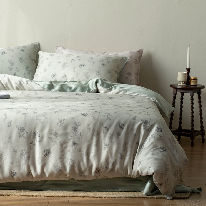 91家纺网 家纺一手货源 找家纺 （总）禾时 2025新款60S兰精天丝数码印花四件套进口莱赛尔床品套件-知晓