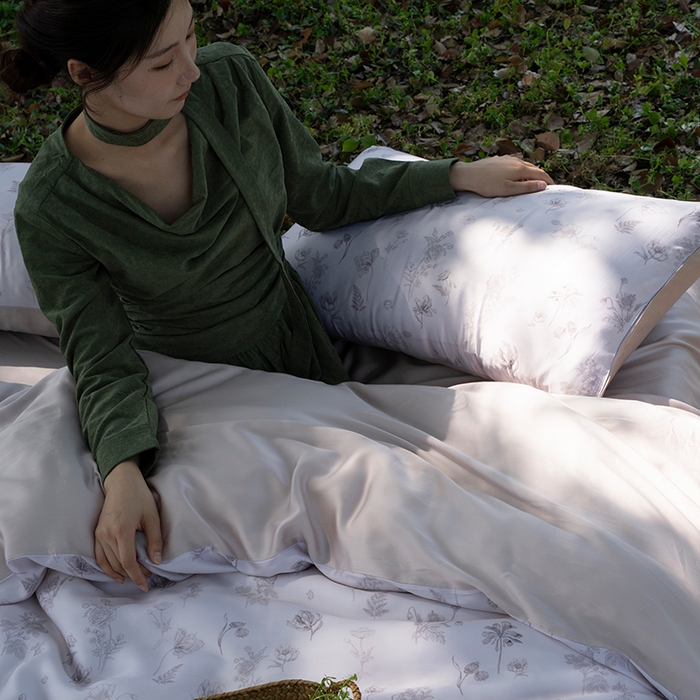 91家纺网 家纺一手货源 找家纺 禾时 2025新款60S兰精天丝数码印花四件套进口莱赛尔床品套件-知晓 知晓-玉