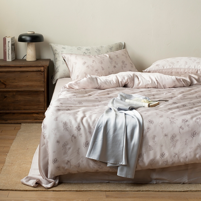 91家纺网 家纺一手货源 找家纺 禾时 2025新款60S兰精天丝数码印花四件套进口莱赛尔床品套件-知晓 知晓-玉