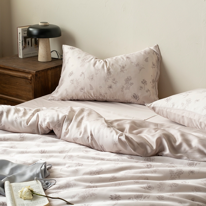 91家纺网 家纺一手货源 找家纺 禾时 2025新款60S兰精天丝数码印花四件套进口莱赛尔床品套件-知晓 知晓-玉