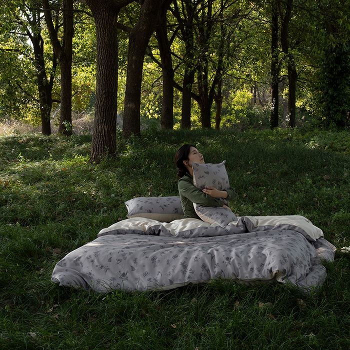 91家纺网 家纺一手货源 找家纺 禾时 2025新款60S兰精天丝数码印花四件套进口莱赛尔床品套件-知晓 知晓-棕