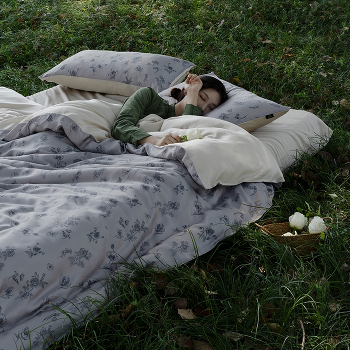 91家纺网 家纺一手货源 找家纺 禾时 2025新款60S兰精天丝数码印花四件套进口莱赛尔床品套件-知晓 知晓-棕