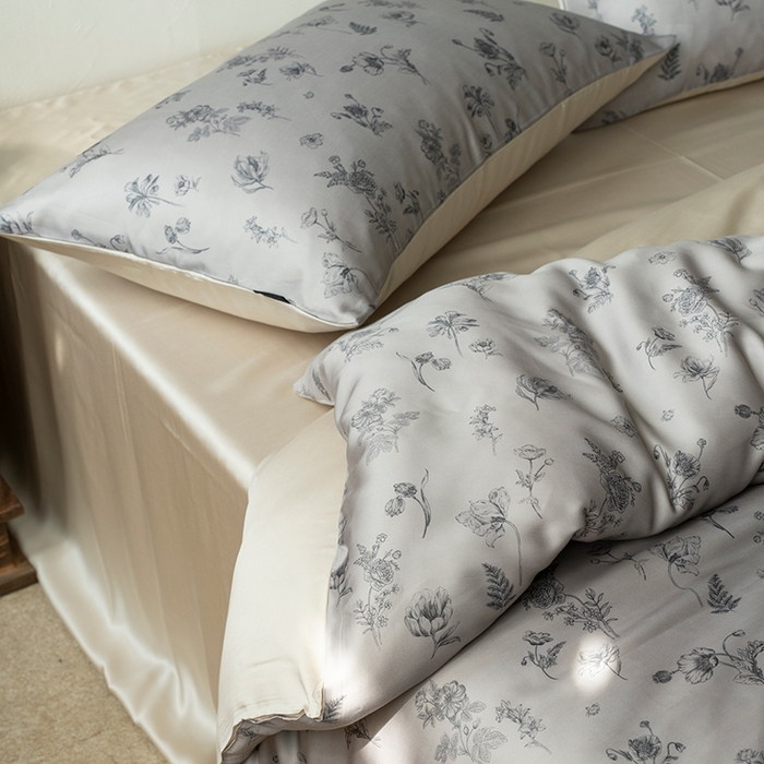 91家纺网 家纺一手货源 找家纺 禾时 2025新款60S兰精天丝数码印花四件套进口莱赛尔床品套件-知晓 知晓-棕