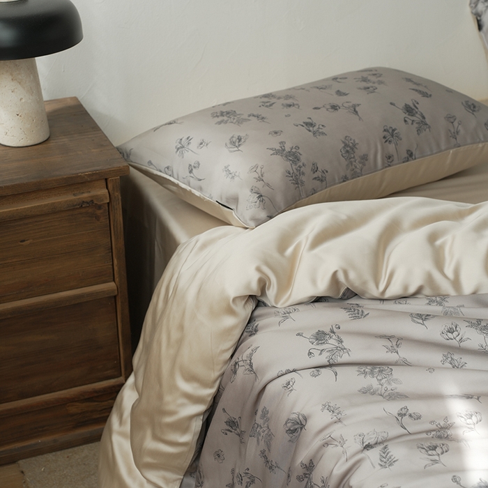 91家纺网 家纺一手货源 找家纺 禾时 2025新款60S兰精天丝数码印花四件套进口莱赛尔床品套件-知晓 知晓-棕