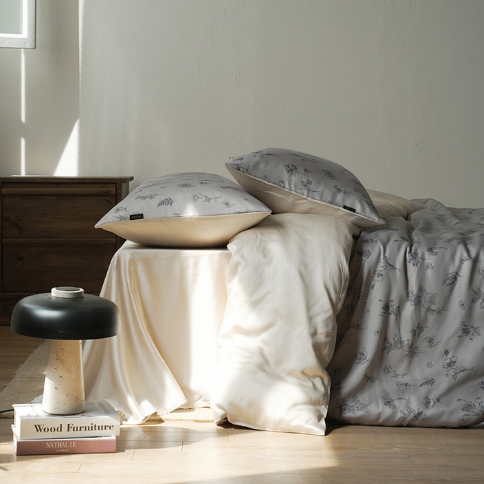 91家纺网 家纺一手货源 找家纺 禾时 2025新款60S兰精天丝数码印花四件套进口莱赛尔床品套件-知晓 知晓-棕