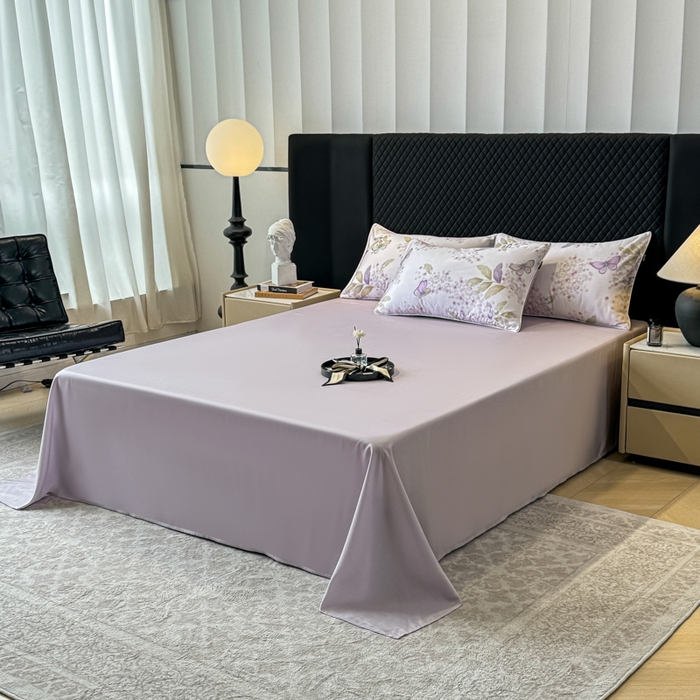 91家纺网 家纺一手货源 找家纺 芊寻家居 2025新款A类50支莱赛尔天丝数码印花夏被夏凉被空调被 蝶恋花紫