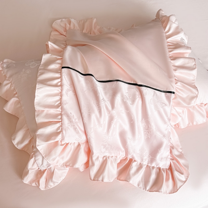 91家纺网 家纺一手货源 找家纺 （总）凯美家居 2025新款法式风水洗真丝提花工艺四件套