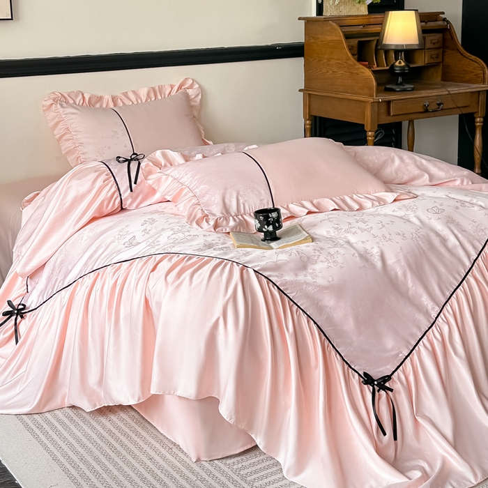 91家纺网 家纺一手货源 找家纺 （总）凯美家居 2025新款法式风水洗真丝提花工艺四件套