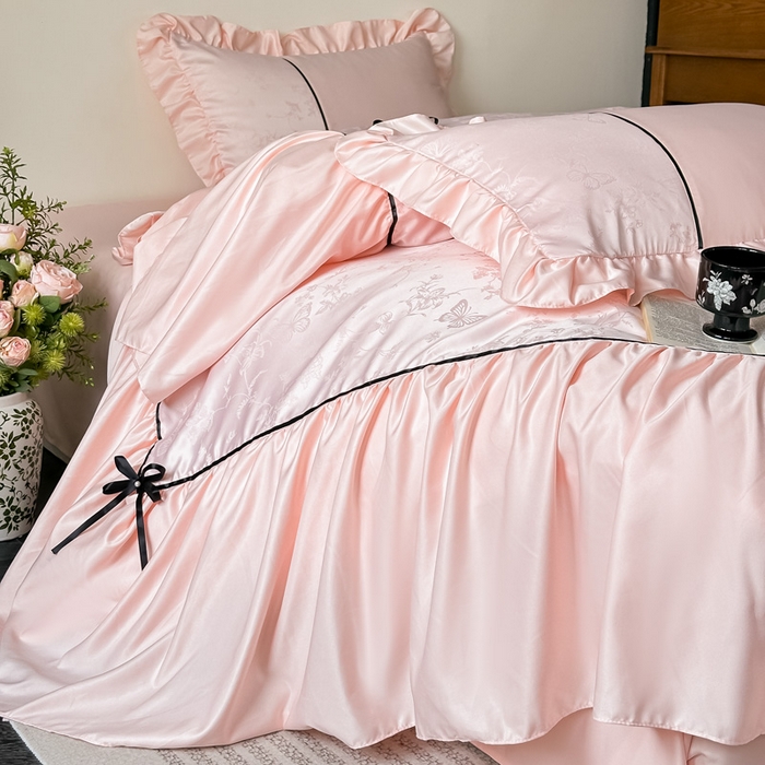 91家纺网 家纺一手货源 找家纺 （总）凯美家居 2025新款法式风水洗真丝提花工艺四件套