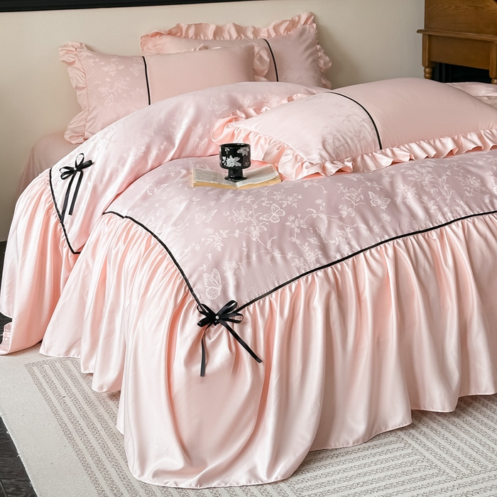 91家纺网 家纺一手货源 找家纺 （总）凯美家居 2025新款法式风水洗真丝提花工艺四件套