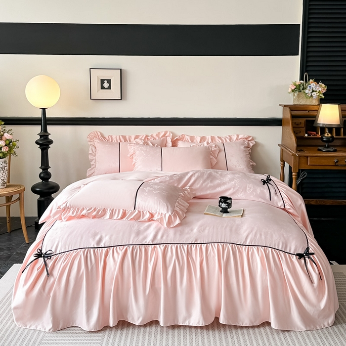 91家纺网 家纺一手货源 找家纺 （总）凯美家居 2025新款法式风水洗真丝提花工艺四件套