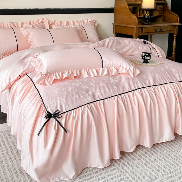 91家纺网 家纺一手货源 找家纺 （总）凯美家居 2025新款法式风水洗真丝提花工艺四件套