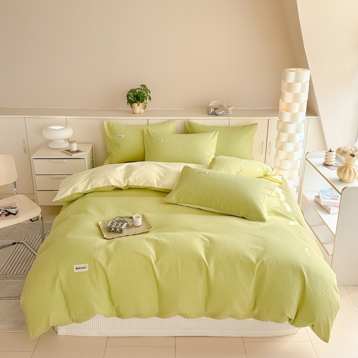 91家纺网 家纺一手货源 找家纺 （总）眠博士 2025新款全棉纯棉华夫格床垫套四件套