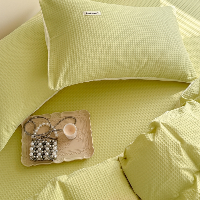 91家纺网 家纺一手货源 找家纺 （总）眠博士 2025新款全棉纯棉华夫格床垫套四件套