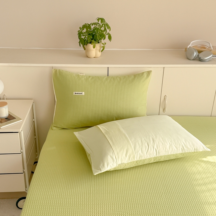 91家纺网 家纺一手货源 找家纺 （总）眠博士 2025新款全棉纯棉华夫格床垫套四件套