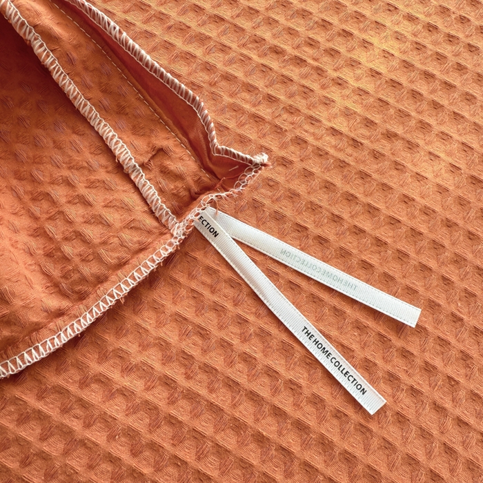 91家纺网 家纺一手货源 找家纺 眠博士 2025新款全棉纯棉华夫格床垫套四件套 华夫格床垫套 套件 焦糖