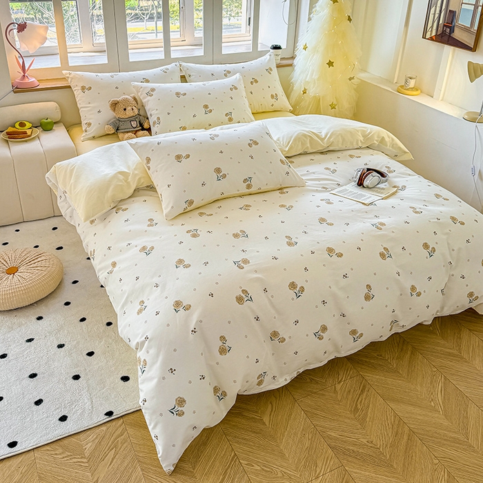 91家纺网 家纺一手货源 找家纺 芊寻家居 2025新款13372全棉印花系列四件套 盛夏