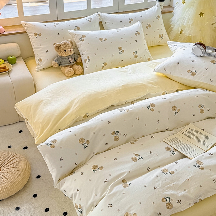 91家纺网 家纺一手货源 找家纺 芊寻家居 2025新款13372全棉印花系列四件套 盛夏