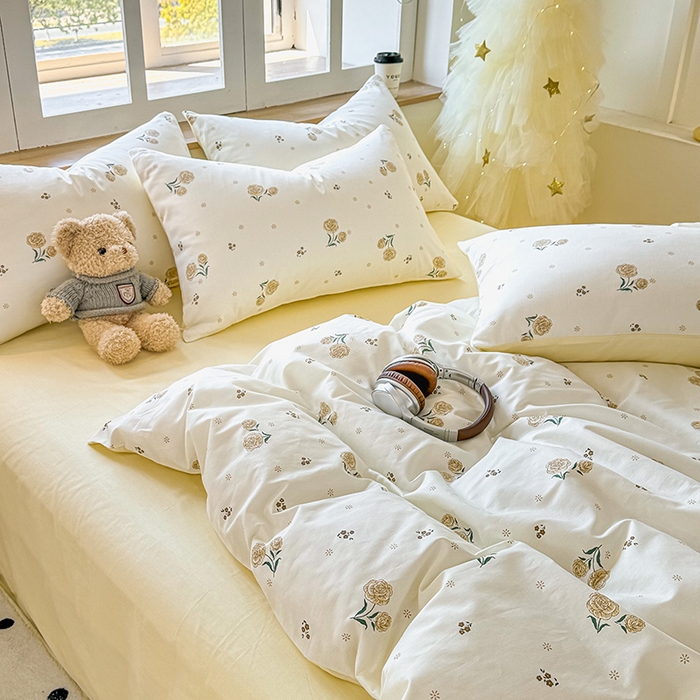 91家纺网 家纺一手货源 找家纺 芊寻家居 2025新款13372全棉印花系列四件套 盛夏