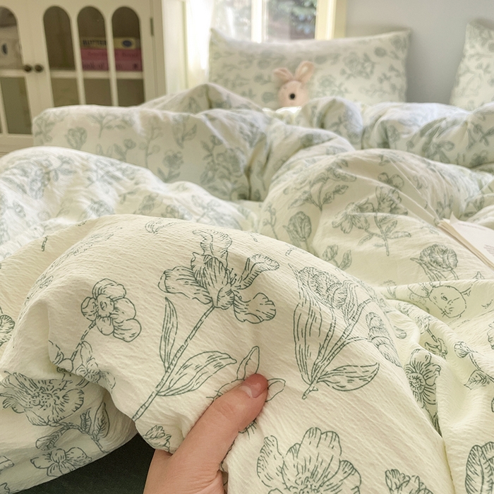 91家纺网 家纺一手货源 找家纺 贝扬思家纺 2025新款云感提花双层纱三件套-四件套-风格一 海像森林