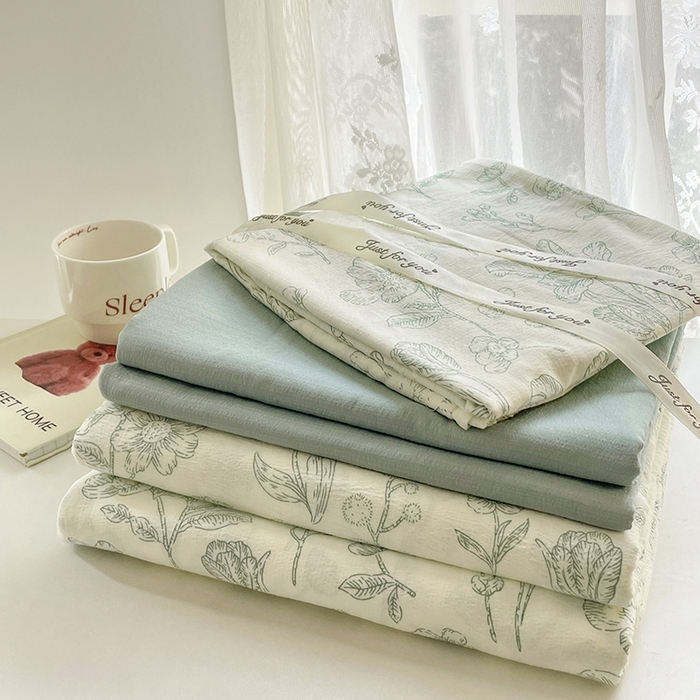 91家纺网 家纺一手货源 找家纺 贝扬思家纺 2025新款云感提花双层纱三件套-四件套-风格二 海像森林