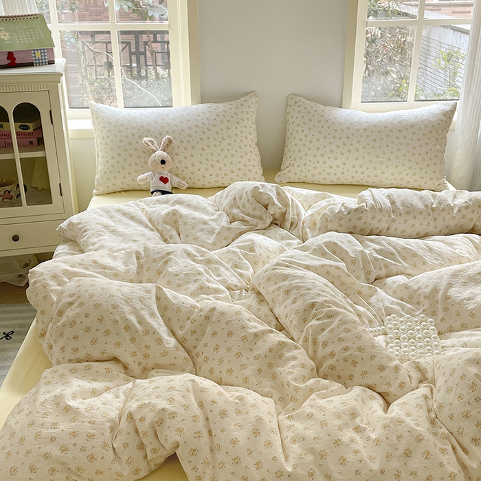 91家纺网 家纺一手货源 找家纺 贝扬思家纺 2025新款云感提花双层纱三件套-四件套-风格二 橘子海