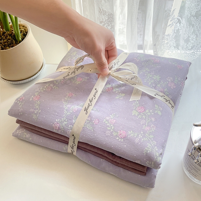 91家纺网 家纺一手货源 找家纺 贝扬思家纺 2025新款云感提花双层纱三件套-四件套-风格一 恋如青柠香