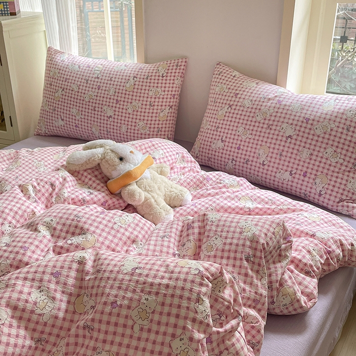 91家纺网 家纺一手货源 找家纺 贝扬思家纺 2025新款云感提花双层纱三件套-四件套-风格一 猫猫晚宴