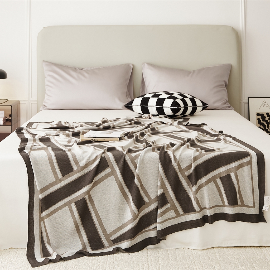 91家纺网 家纺一手货源 找家纺 暖绵绵家纺 2025新款莱赛尔盖毯毯子-格尔利【注：最低零售价：128元】 格尔利-灰色