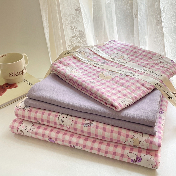 91家纺网 家纺一手货源 找家纺 贝扬思家纺 2025新款云感提花双层纱三件套-四件套-风格一 猫猫晚宴