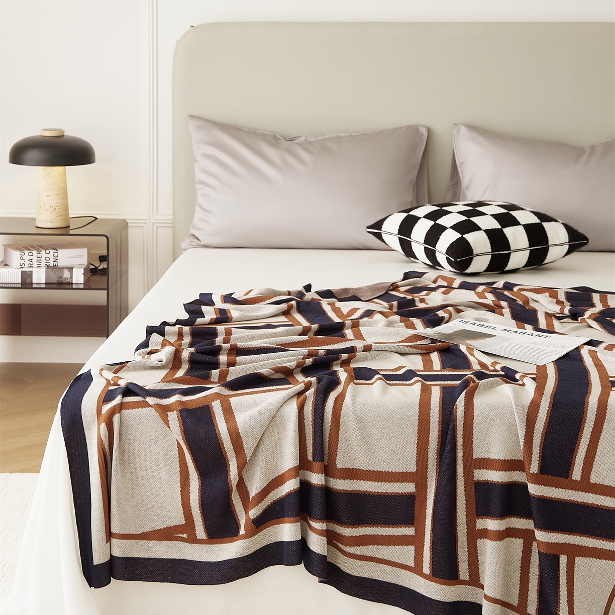 91家纺网 家纺一手货源 找家纺 暖绵绵家纺 2025新款莱赛尔盖毯毯子-格尔利【注：最低零售价：128元】 格尔利-焦糖色