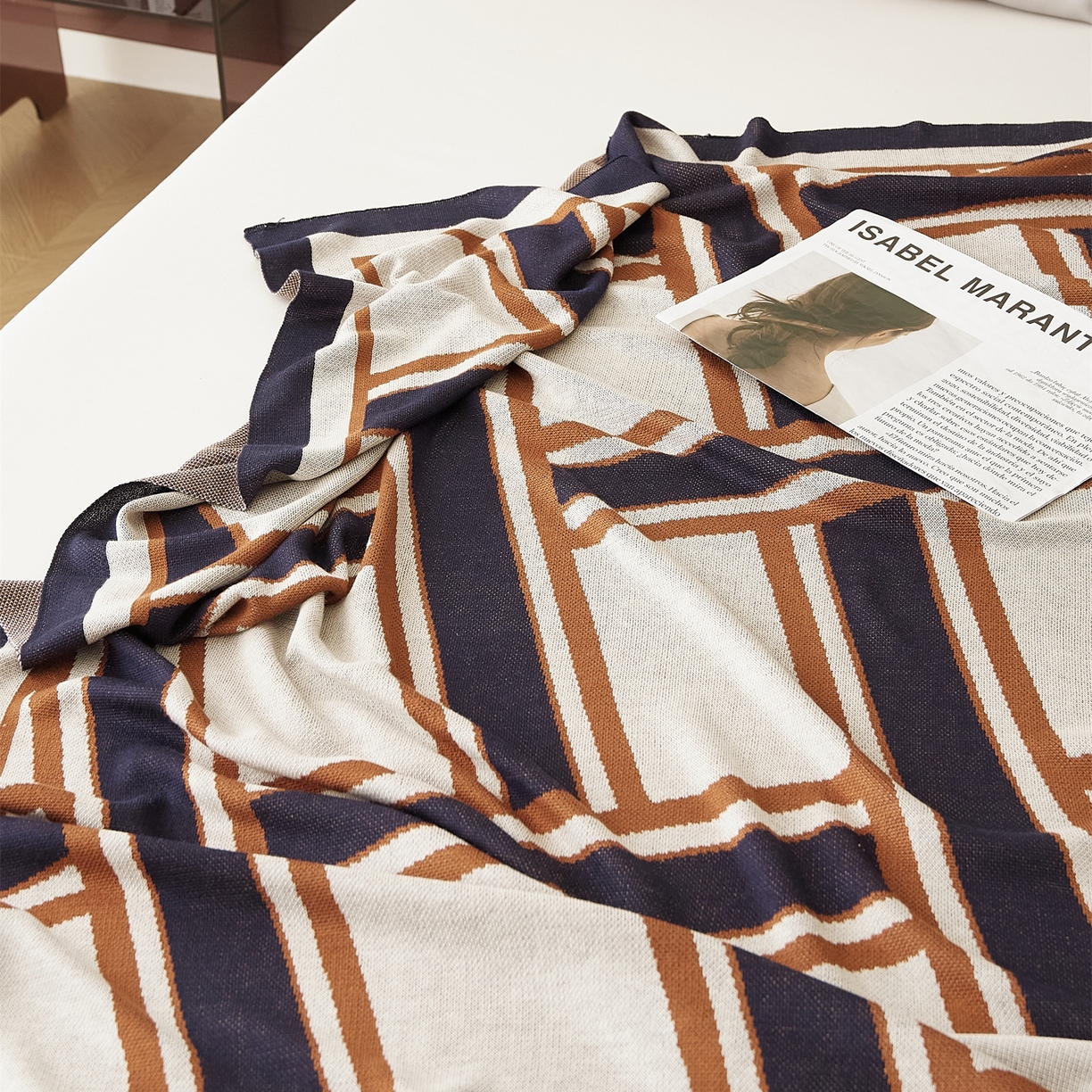 91家纺网 家纺一手货源 找家纺 暖绵绵家纺 2025新款莱赛尔盖毯毯子-格尔利【注：最低零售价：128元】 格尔利-焦糖色