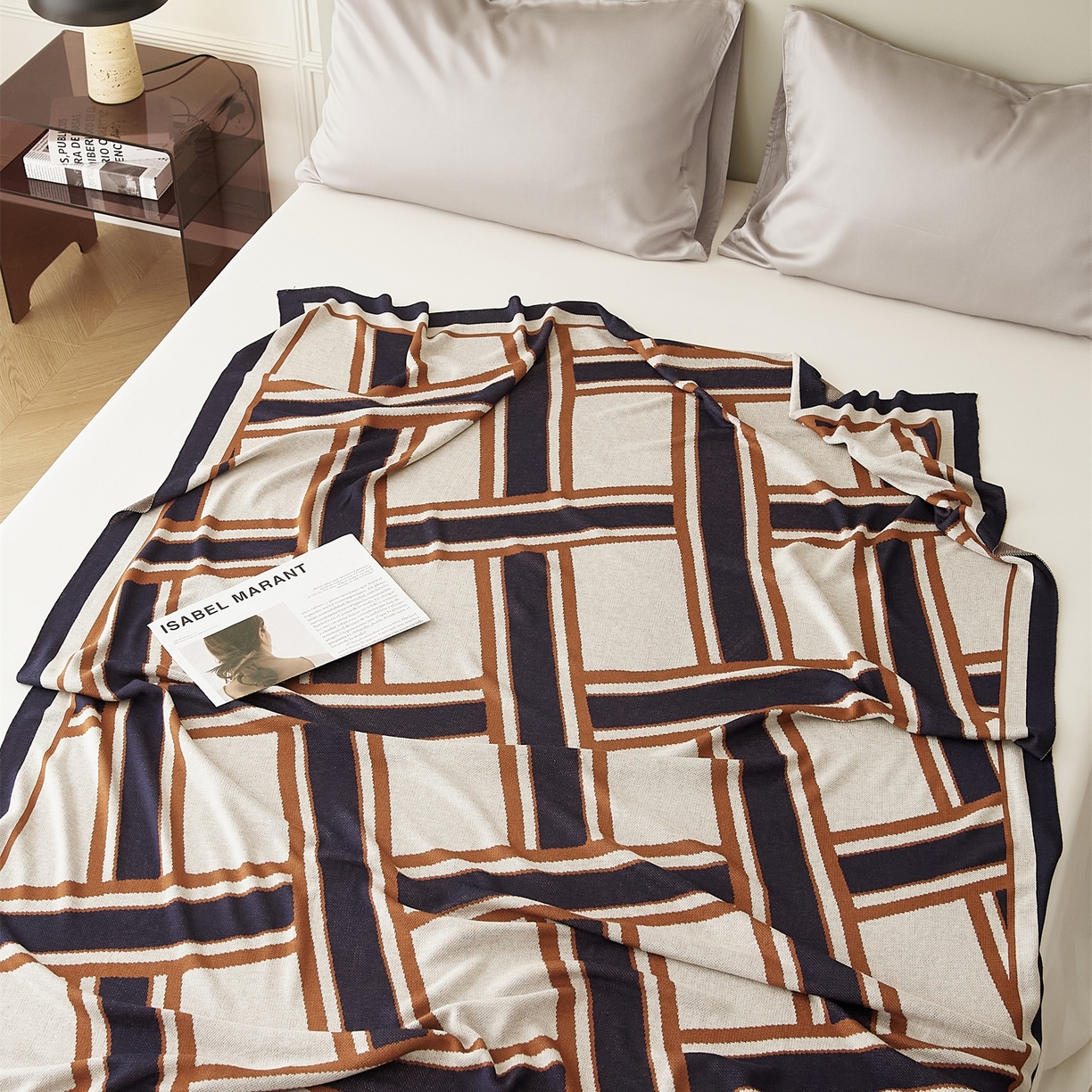 91家纺网 家纺一手货源 找家纺 暖绵绵家纺 2025新款莱赛尔盖毯毯子-格尔利【注：最低零售价：128元】 格尔利-焦糖色