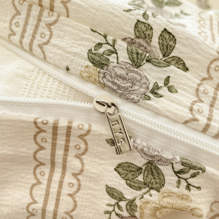 91家纺网 家纺一手货源 找家纺 贝扬思家纺 2025新款云感提花双层纱三件套-四件套-风格二 玫瑰哒