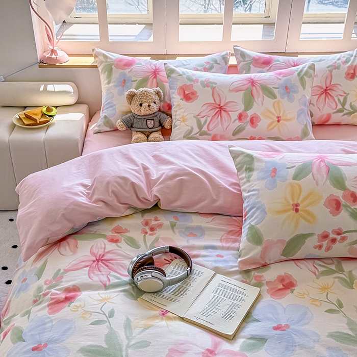 91家纺网 家纺一手货源 找家纺 芊寻家居 2025新款13372全棉印花系列单被套 朵琦