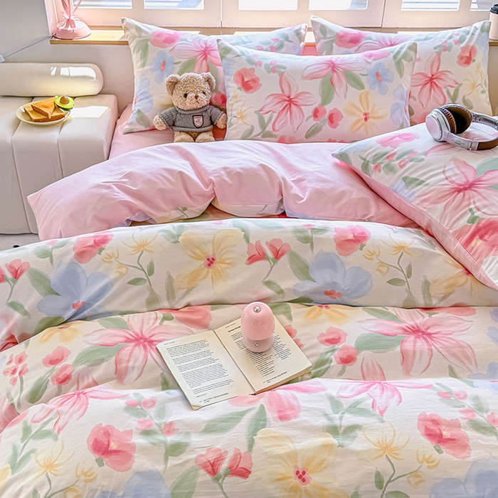 91家纺网 家纺一手货源 找家纺 芊寻家居 2025新款13372全棉印花系列单被套 朵琦