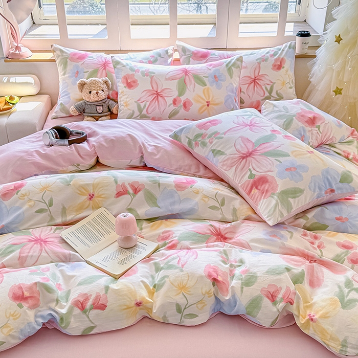 91家纺网 家纺一手货源 找家纺 芊寻家居 2025新款13372全棉印花系列单被套 朵琦